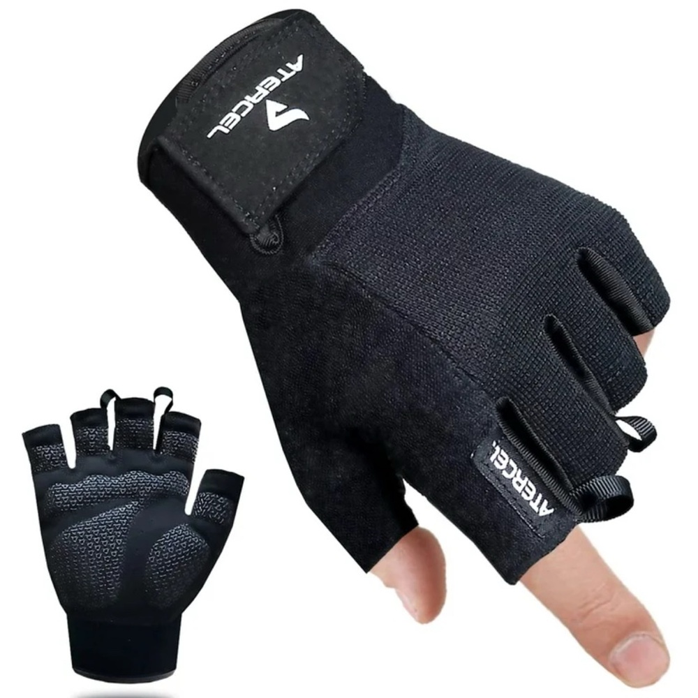 Atercel Black Gloves with Logo Size S